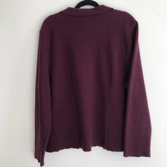 April Cornell Jackets & Coats Nwt April Cornell Eggplant Wool Collared Jacket Poshmark